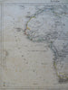 Africa Continent Mountains of the Moon Unexplored Regions 1844 Flemming map