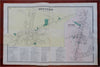 Spencer & Oxford Worcester County Massachusetts 1870 F.W. Beers township map