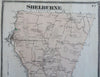 Shelburne Franklin County Massachusetts 1871 F.W. Beers detailed township map