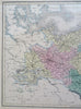 Kingdom of Prussia German Confederation Saxony Posen Silesia 1853 Hall map