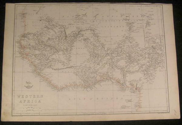 Western Africa Senegambia Gulf of Guinea c.1863 Weller large scarce detailed map