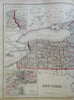 New York State Hudson Valley Niagara Falls 1876 O.W. Gray fine large map