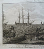 Robinson Crusoe Juan Fernandez Island Captain Dampier c. 1770's engraved print