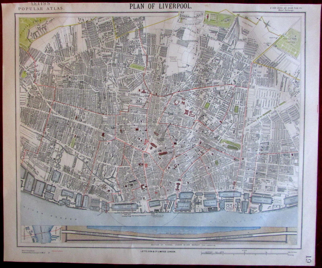 Liverpool England Britain U.K. 1883 Lett's SDUK urban center city plan