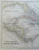 Caribbean Islands Cuba Bahamas Jamaica Puerto Rico Havana c 1850 Radefeld map