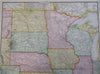 Central US Minnesota Iowa Dakota Illinois Missouri 1907 McNally large map