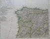 Spain & Portugal Iberia Madrid Lisbon 1855 Stulpnagel detailed 4 sheet map