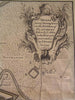Menin Belgium Military Battle Plan Fortress Batteries c.1745 old Basire map