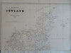 Jylland Denmark Jutland Peninsula 1848 Flemming detailed large map