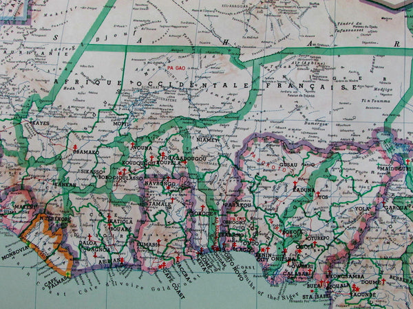 North Africa Sahara Ghana Senegal Sierra Leona Christian missionaries 1950s map