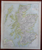 Scotland Lot x 4 Maps Railroads c. 1883 Letts multi-sheet color detailed maps