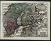 Scandinavia Sweden Kingdom Finland Norway 1762 Lobeck Lotter miniature old map