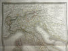 Italian Peninsula Lombardy Tuscany Papal State Naples 1831 Lapie large folio map