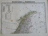 Sweden & Norway Scandinavia Stockholm Oslo 1850's Flemming lot x 3 maps