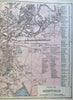 Sheffield South Yorkshire England 1881 Edward Weller detailed city plan