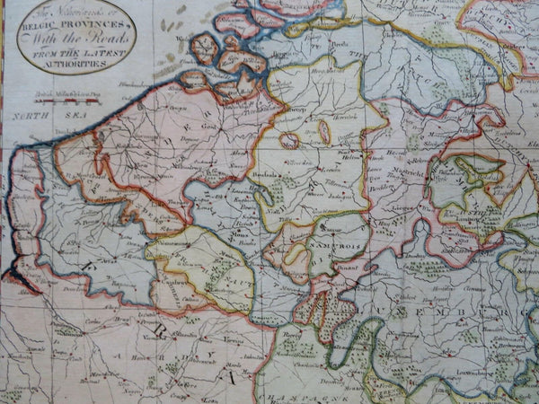 Belgium Luxembourg Flanders Brabant Brussels Ghent c. 1810 engraved map