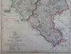 Tuscany Papal States Rome Florence Ravenna Pisa Elba c. 1856-72 Weller map