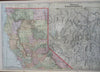 California Los Angeles San Francisco Sacramento 1888 Cram large 2 sheet map