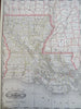 Louisiana New Orleans Baton Rogue 1887-90 Cram scarce large detailed map