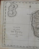 Tahiti French Polynesia South Pacific 1774 Capt. Cook & Hawkesworth detailed map