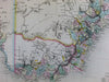 New South Wales Australia hook shaped Lake Torrens Gold 1853 Hughes scarce map