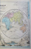 World Map in Double Hemispheres Mountains & Rivers of the World 1856 Boynton map