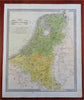 Belgium & Holland Amsterdam Brussels Utrecht c. 1848 Greenleaf engraved map