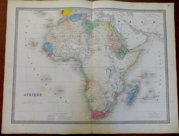 Africa continent 1862 Andriveau-Goujon large hand colored scarce map