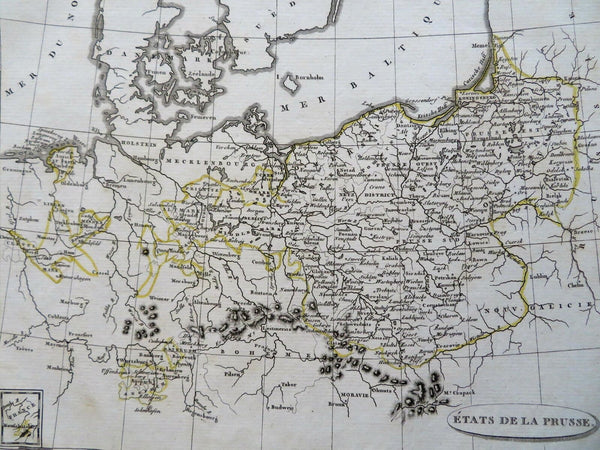 Kingdom of Prussia Silesia Brandenburg Berlin Konigsberg 1804 engraved map