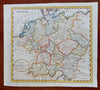 Germany Netherlands Switzerland Austria Bohemia c. 1810 Gridley engraved map