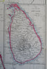 Farther India Myanmar Ceylon Calcutta Sri Lanka c. 1856-72 Weller map