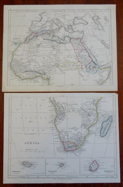 Africa Continent Cape Colony Egypt Guinea Madeira c. 1850 Chapman 2 sheet map