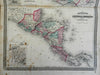 Mexico Central America Guatemala Nicaragua 1867 A.J. Johnson Scarce Issue map