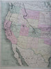 United States New York California Dakota Territory Texas 1873 William large map