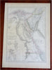 Egypt & Arabia Petra Sinai Peninsula Nile River Red Sea Cairo 1853 Hall map