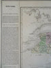 New York early large state map 1825 Buchon French Carey & Lea scarce lovely