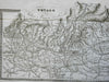 Northern Italy Milan Verona Venice Trieste 1842 scarce detailed Italian map