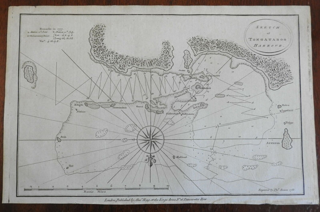 Tongatapu Harbor Kingdom of Tonga Polynesia Pacific 1785 Bowen coastal survey