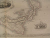 Southern Italy Sicily Sardinia Gulf Taranto c.1858 antique engraved color map