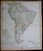 South America Patagonia La Plata Brazil 1854 Kohler Hinrich nice old color map