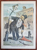 American Political Cartoons Opper Art 1880's Puck Lot x 10 scarce color prints