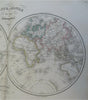 World Map in Double Hemispheres 1846 Delamarche engraved map