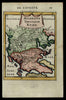 Macedonia Thessaly Achaie Greece 1683 Mallet miniature map hand color