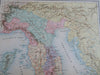 Roman Italy Ancient World Latium Umbria Etruria Liguria c. 1870's Becquet map