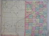 Texas State Map 1888 Cram large 2 sheet detailed color near wall size map