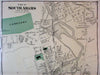 South Adams downtown Berkshire Mass. 1876 detailed uncommon old map owners names
