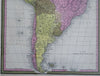 South America Brazil Peru Argentina Chile Venezuela Ecuador c. 1848 Mitchell map