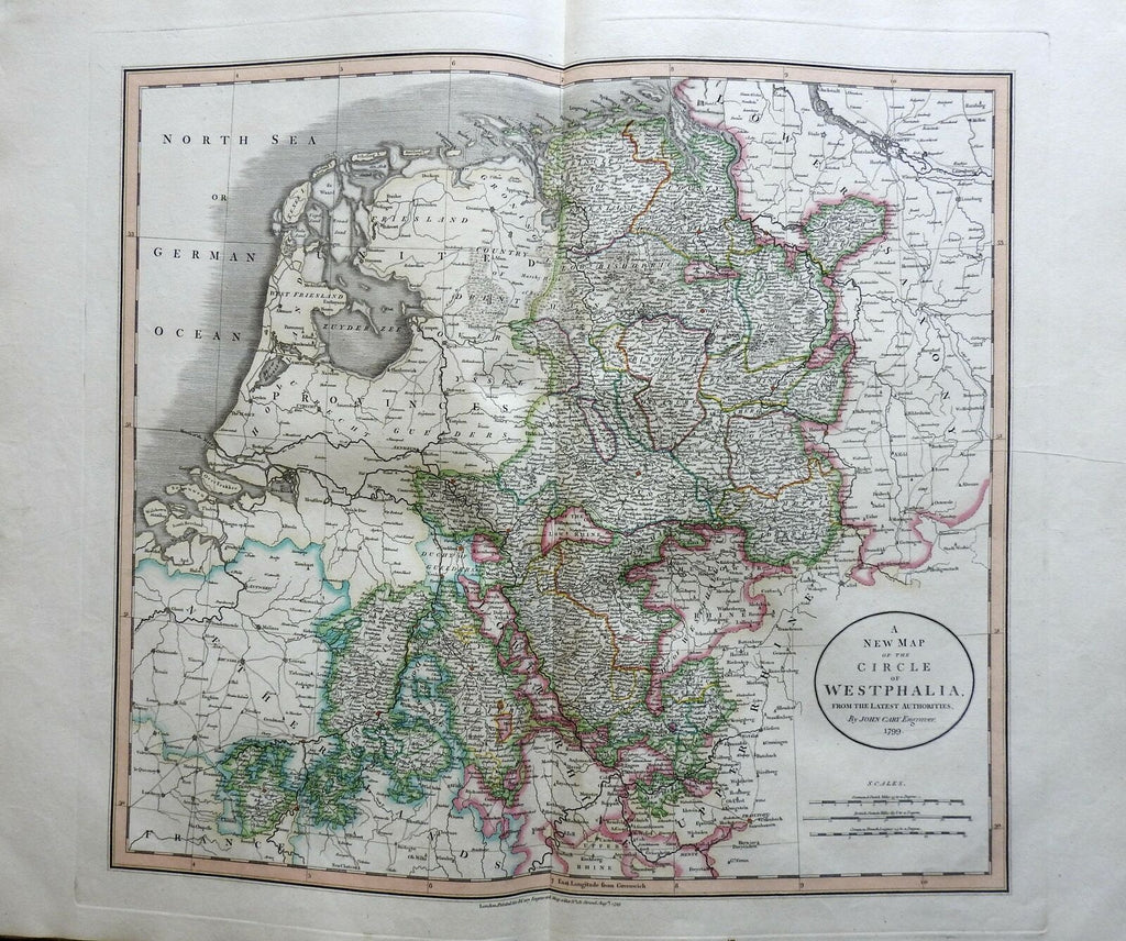 Holy Roman Empire Circle of Westphalia Rhineland Munster 1799 Cary folio map