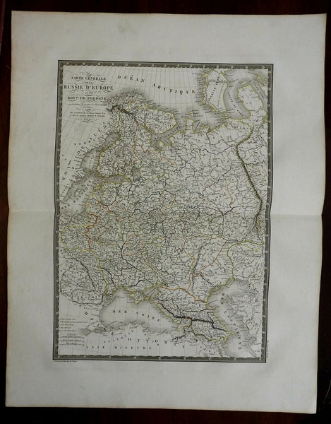 Russian Empire Finland Poland Crimea 1821 Brue large detailed map hand color