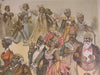 Prominent Politicians Black Face Parading 1888 antique color lithograph print